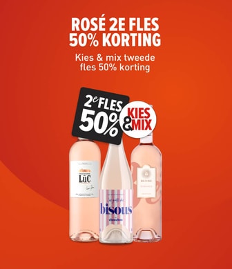 Kies en mix je favoriete rose: nu 2e fles halve prijs